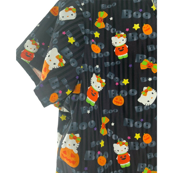 Hello Kitty By Sanrio Top Womens Size XL Short Sleeve Halloween Themed Scrub Top - Picture 3 of 10